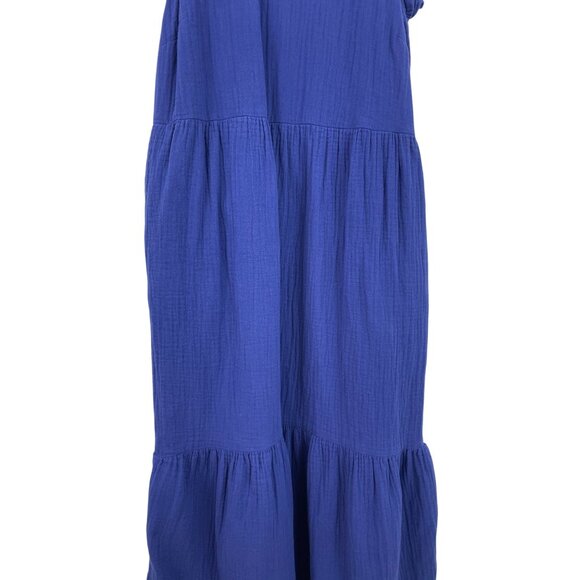 Universal Thread Blue Gauze Flutter Sleeve Midi Dress Cotton Womens Size XS - Picture 4 of 9